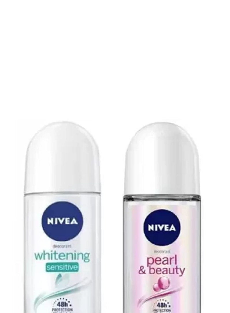 NIVEA Deodorant Roll-On Combo, Whitening sensitive, Pearl & Beauty, Deep Impact, 50 Ml Each Deodorant Roll-on - For Men & Women (150 ml, Pack of 3) - Image 3